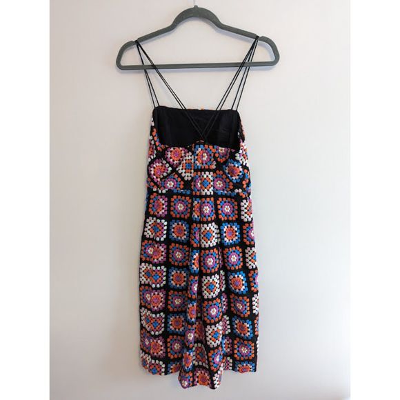 Anthropologie Granny Square Crochet Midi Dress Size 8 - Picture 6 of 9